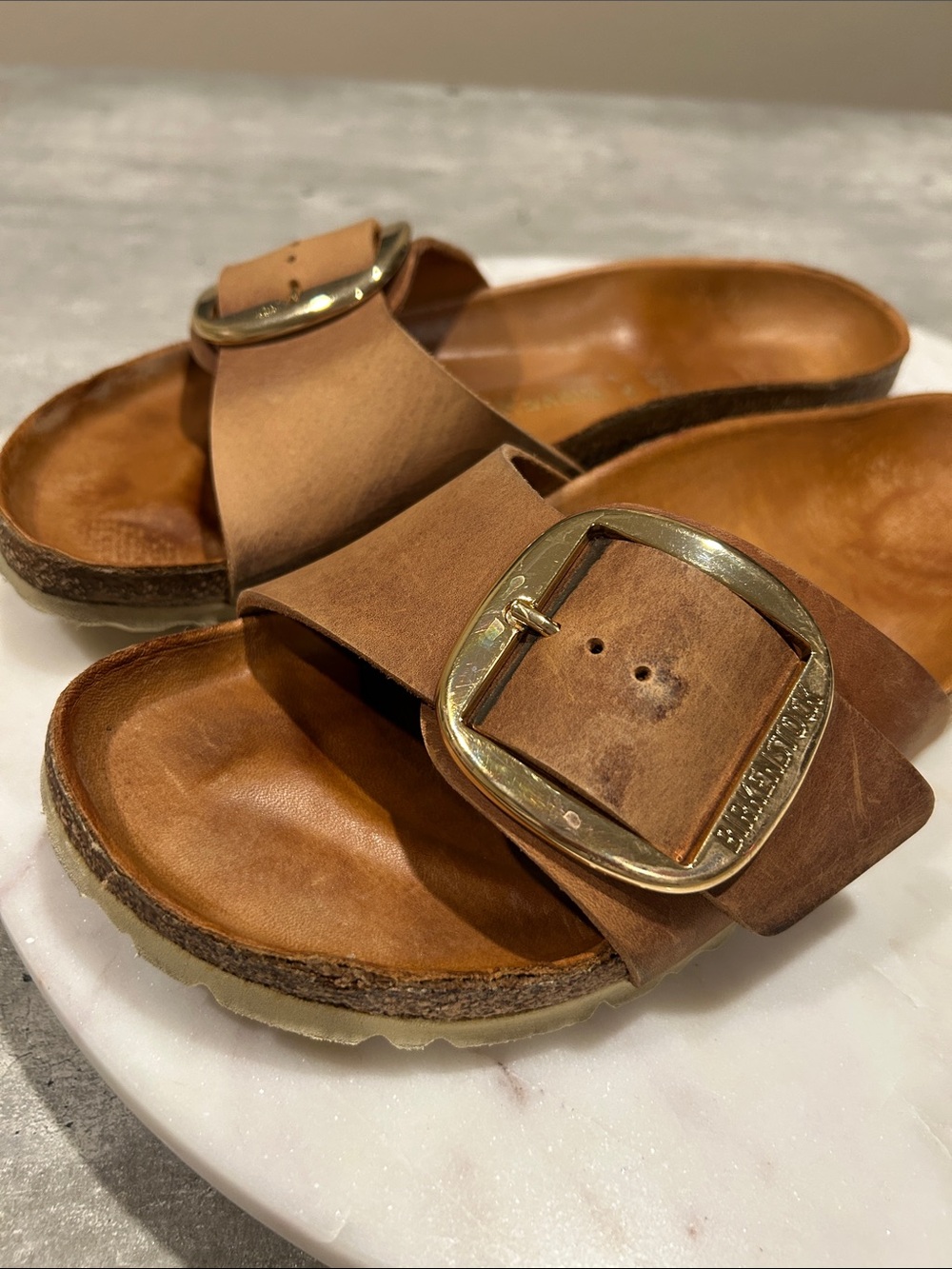 Birkenstock Madrid Big Buckle Leather sandals Size 39 W-8 8. - Picture 4 of 10